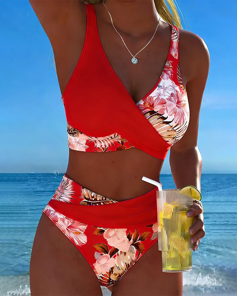 Elisa | Bikini floral en contraste