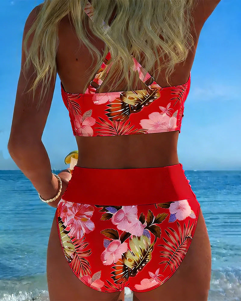 Elisa | Bikini floral en contraste