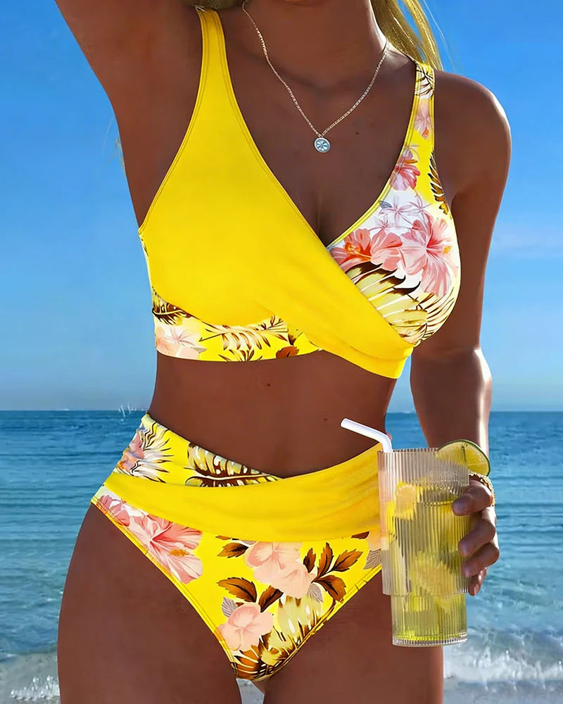 Elisa | Bikini floral en contraste
